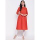 Orange Designer Readymade Party Wear Kurti