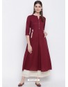 Maroon Designer Readymade Party Wear Kurti