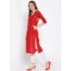 Red Designer Readymade Party Wear Kurti