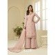 Dusty Pink Designer Heavy Embroidered Georgette Sharara Suit