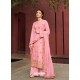 Pink Designer Silk Minakari Jacquard Palazzo Salwar Suit