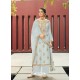 Aqua Grey Designer Silk Minakari Jacquard Palazzo Salwar Suit