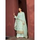 Sky Blue Designer Silk Minakari Jacquard Palazzo Salwar Suit