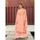 Peach Designer Silk Minakari Jacquard Palazzo Salwar Suit