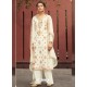 White Designer Silk Minakari Jacquard Palazzo Salwar Suit