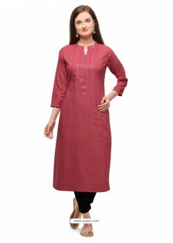 Old Rose Designer Casual Wear Fancy Liling Silk Kurti