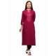 Rose Red Designer Casual Wear Fancy Liling Silk Kurti