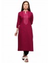 Rose Red Designer Casual Wear Fancy Liling Silk Kurti