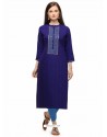 Royal Blue Designer Casual Wear Fancy Liling Silk Kurti