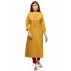 Yellow Designer Casual Wear Fancy Liling Silk Kurti