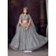 Grey Heavy Embroidered Designer Net Wedding Lehenga Choli