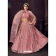 Pink Heavy Embroidered Designer Net Wedding Lehenga Choli