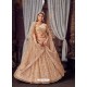 Light Beige Heavy Embroidered Designer Net Wedding Lehenga Choli