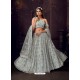 Silver Heavy Embroidered Designer Net Wedding Lehenga Choli