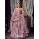 Dusty Pink Heavy Embroidered Designer Net Wedding Lehenga Choli