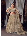 Gold Heavy Embroidered Designer Net Wedding Lehenga Choli