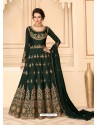 Dark Green Latest Designer Heavy Embroidered Party Wear Anarkali Suit