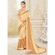 Cream Scintillating Latest Designer Party Wear Sari