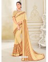 Cream Scintillating Latest Designer Party Wear Sari