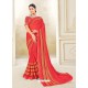 Red Scintillating Latest Designer Party Wear Sari