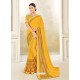 Yellow Scintillating Latest Designer Party Wear Sari