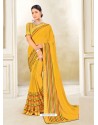 Yellow Scintillating Latest Designer Party Wear Sari