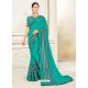 Aqua Mint Scintillating Latest Designer Party Wear Sari