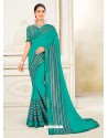 Aqua Mint Scintillating Latest Designer Party Wear Sari