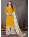 Yellow Designer Party Wear Embroidered Palazzo Suit