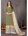 Mehendi Designer Party Wear Embroidered Palazzo Suit