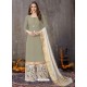 Olive Green Designer Party Wear Embroidered Palazzo Suit