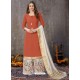 Red Designer Party Wear Embroidered Palazzo Suit