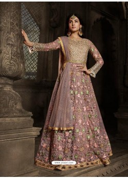 Old Rose Latest Designer Heavy Embroidered Party Wear Anarkali Suit