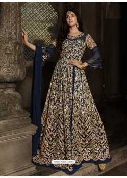 Navy Blue Latest Designer Heavy Embroidered Party Wear Anarkali Suit