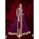 Violet Latest Designer Heavy Embroidered Party Wear Front-Cut Anarkali Suit