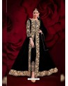 Black Latest Designer Heavy Embroidered Party Wear Front-Cut Anarkali Suit