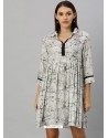 Light Grey Latest Designer Party Wear Kurti