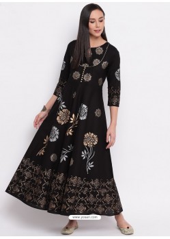 Black Latest Designer Party Wear Kurti