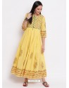 Light Yellow Latest Designer Party Wear Kurti