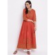 Orange Latest Designer Party Wear Kurti