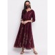 Deep Wine Latest Designer Party Wear Kurti