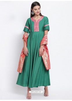 Aqua Mint Latest Designer Party Wear Kurti