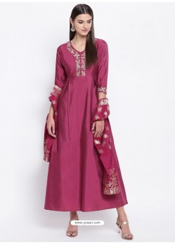 Rose Red Latest Designer Party Wear Kurti