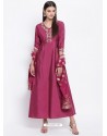 Rose Red Latest Designer Party Wear Kurti