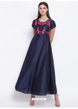 Navy Blue Latest Designer Party Wear Kurti