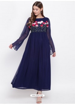 Navy Blue Latest Designer Party Wear Kurti