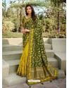 Forest Green Dazzling Designer Wedding Wear Silk Sari