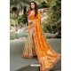 Orange Dazzling Designer Wedding Wear Silk Sari