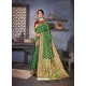 Forest Green Designer Traditional Wear Art Silk Sari