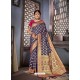 Navy Blue Designer Traditional Wear Art Silk Sari